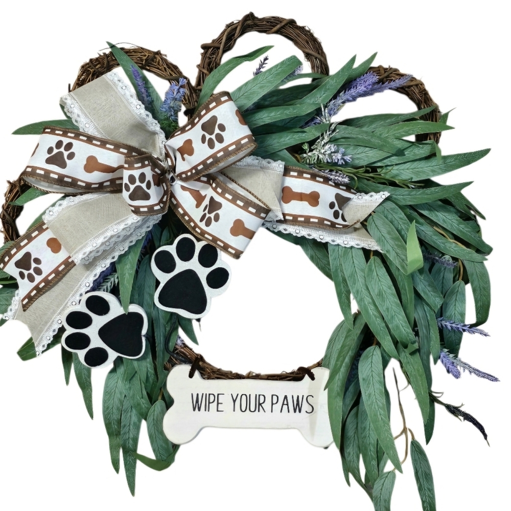Dog Lovers paw print wreath